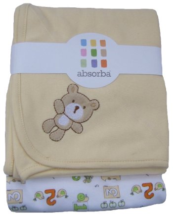 Absorba Yellow Swaddle Blankets 2-Pack