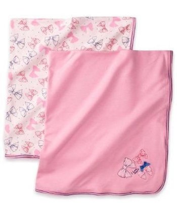 Absorba Pink Bow Swaddle Blankets 2-Pack